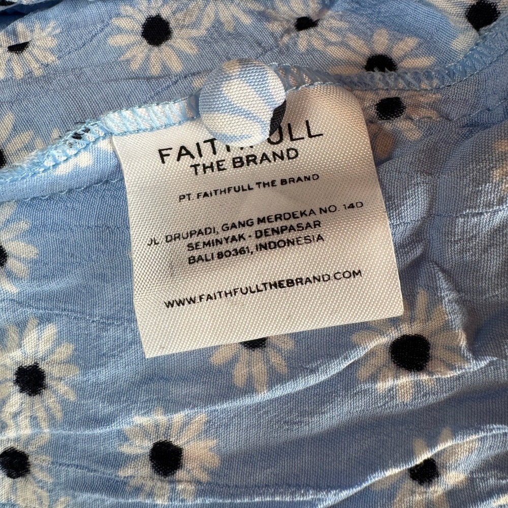 Faithfull The Brand Romantic Cottage Prairie Mini Dress Small Floral Puff Sleeve - Picture 8 of 9